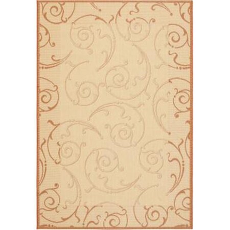 Safavieh 4 Ft. X 5 Ft. - 7 In. Small Rectangle- Indoor - Outdoor Courtyard Natural Terra Machine Made Rug CY2665-3201-4